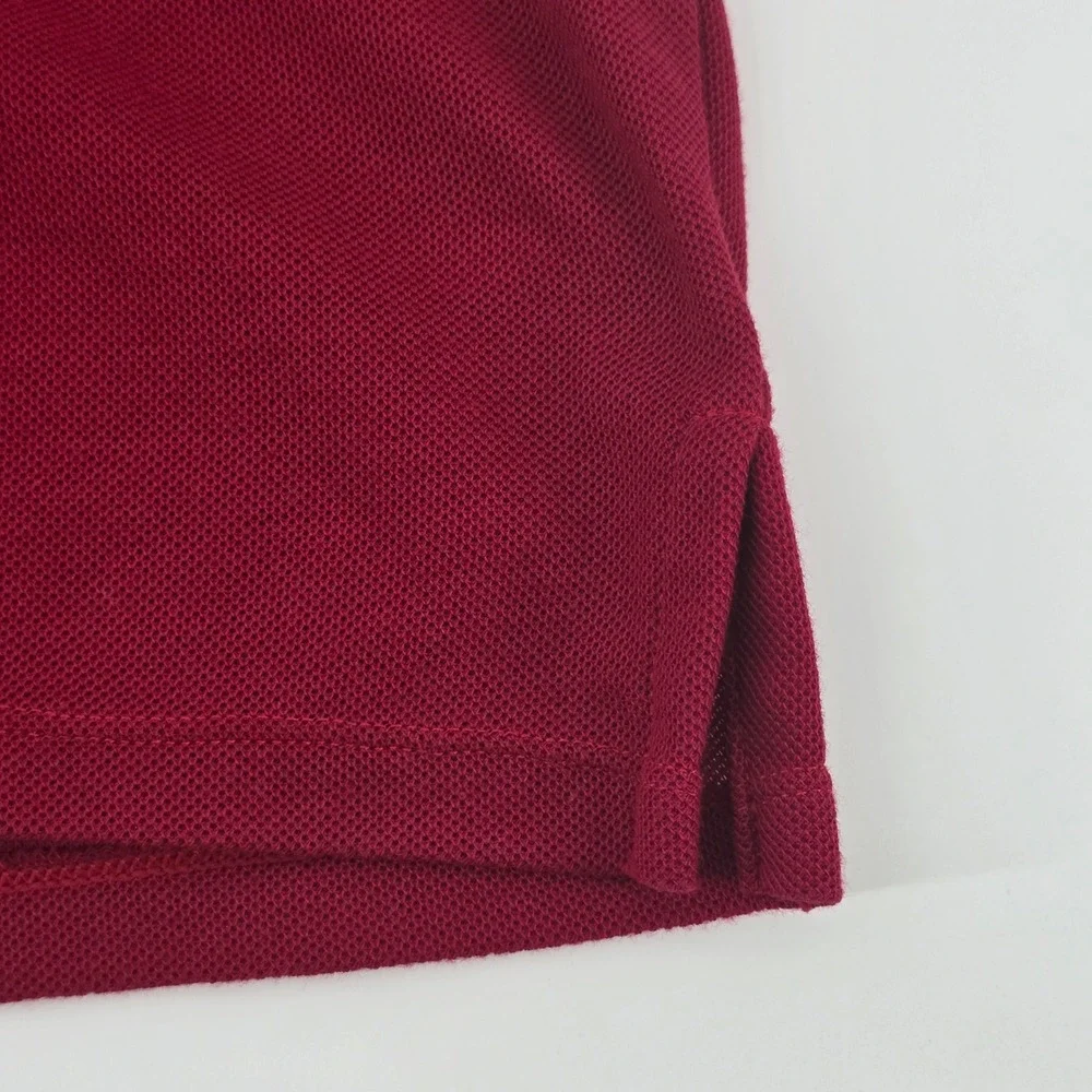 Ralph Lauren Polo Shirt Mens XL Burgundy Short Sleeve Pique Cotton Blue Pony